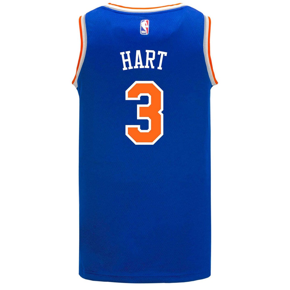 New York Knicks Josh Hart Nike Blue 2024/25 Sponsor Swingman