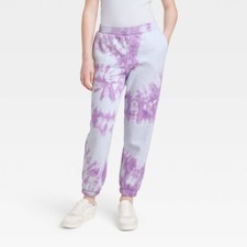 FFI Kids' Sweatpants Art Class Purple Tie-Dye Swirl With Pockets M 7/8