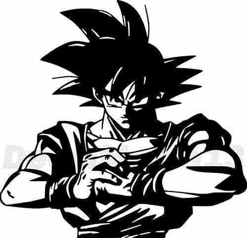 DESENHO DO GOKU EM PRETO E BRANCO 