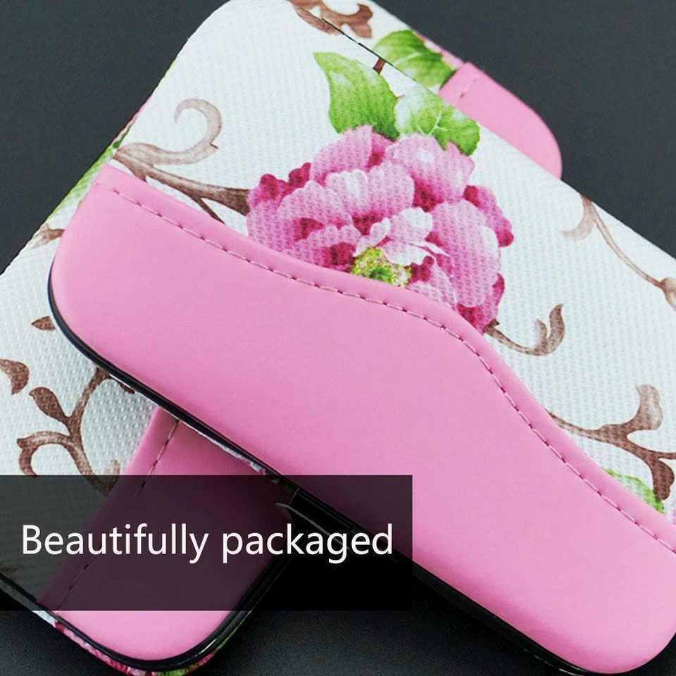 Nuevo 7 piezas Lindo Flor Cortaúñas Set Acero Inoxidable Manicura Set Kit Estuche Regalo Foto 3 de 3