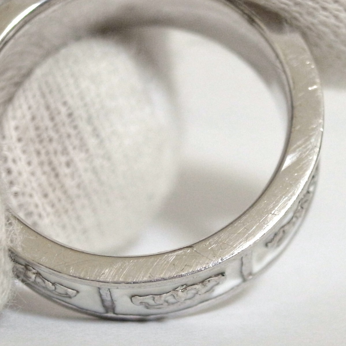 Auth Justin Davis Obsession Ring SRJ695 Shiny/White Silver Auth Justin Davis Obsession Ring SRJ695 Shiny/White Silver