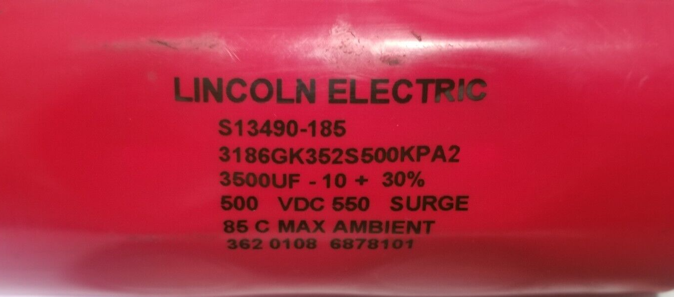 Lincoln Electric CAPACITOR S13490185 3500uF 500VDC 3186GK352S500KPA2