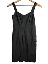 Ann Taylor Dress Women's Black Size 8 Tank Cotton/Poly/Spandex Partial Zip