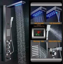 ELLO ALLO Led Rainfall Waterfall Shower Panel Tower Rain Massage Body System Jet