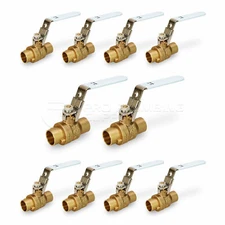 Midline Valve Premium Brass FIP x FIP Full Port Ball Valve Lock Handle (10 Pack)