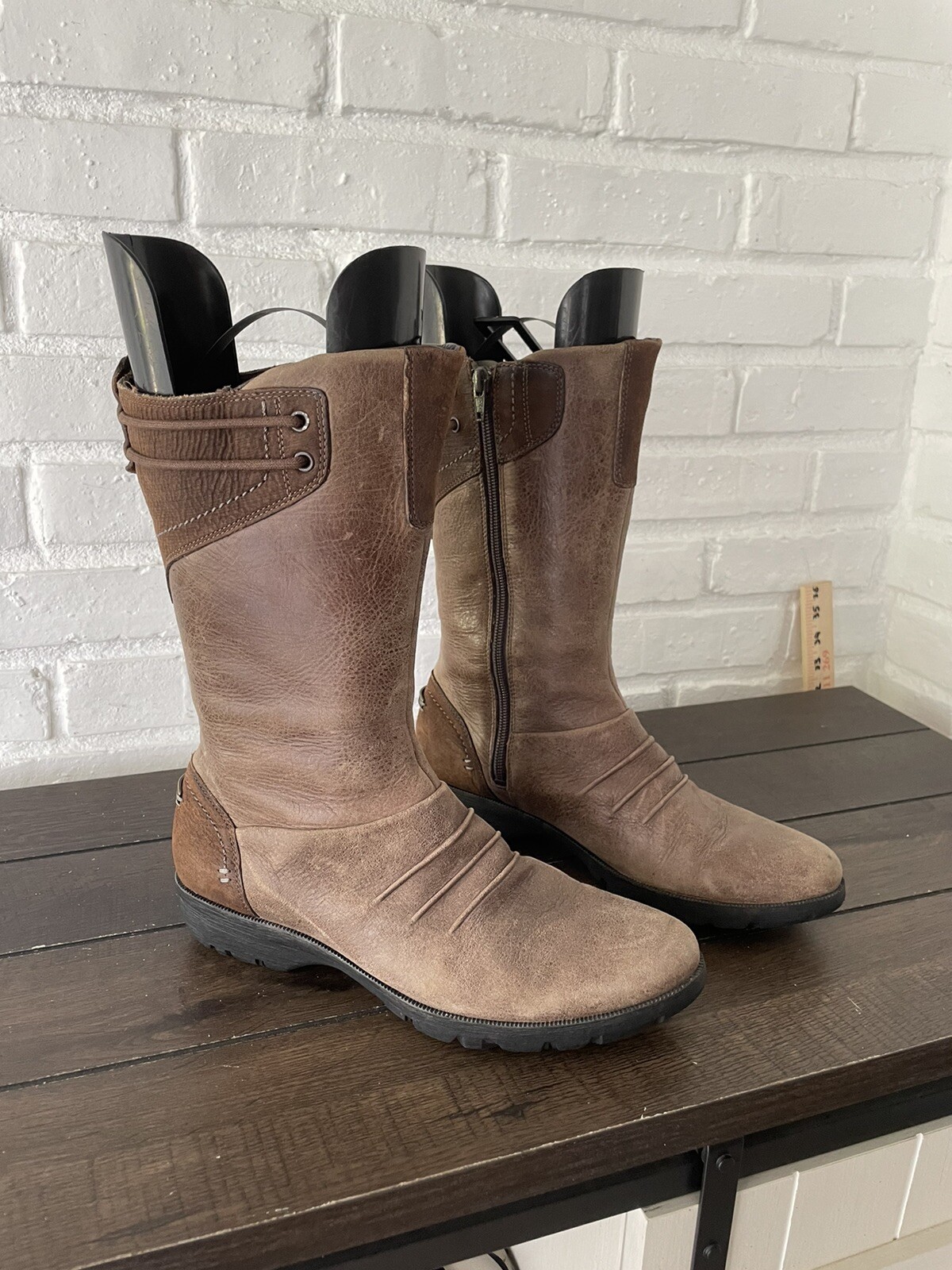 Stivali Merrell Vera Mid Barnwood in pelle marrone metà polpaccio taglia 9 5 M