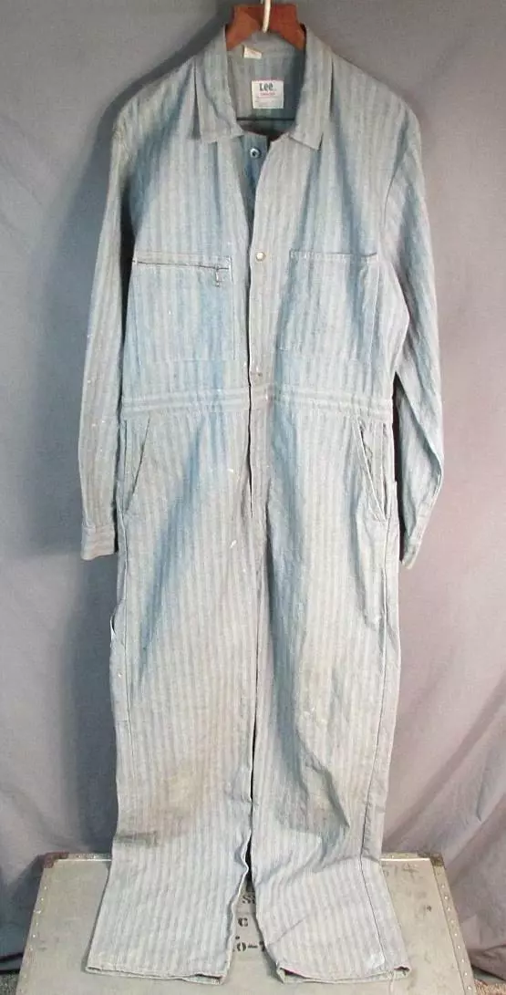 Vintage 1950s Lee 'Union Alls' Herringbone Twill Coveralls Workwear Denim Big!