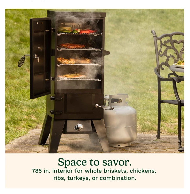 Cuisinart Vertical 36" 4 Racks Propano Fumador Modelo COS-244 Foto 2 de 3