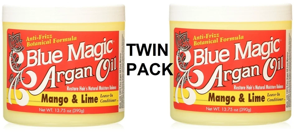 2 X Original Blue Magic Argan oil Mango & Lime Anti Frizz Leave In Conditioner