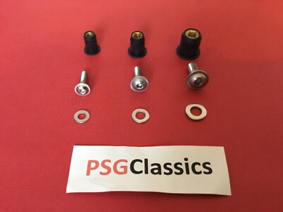 M4 M5 M6 Rawl Rubber Well Nuts with Stainless Steel Screws / Bolts Wall Fixings 