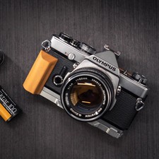 Handmade Wood Hand Grip L Plate Alloy Base fr Olympus OM2 OM1 OM-1 Camera Holder