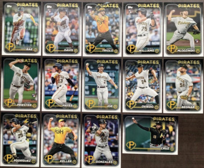 2024 PITT. PIRATES 40 Card Lot w/ TOPPS TEAM SET 24 CURRENT Players 7 RC