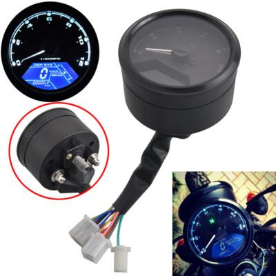 Universal Digitalanzeige Motorrad Tachometer Drehzahlmesser Kilometerzähler MPH