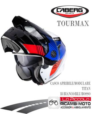 CABERG CASCO TOURMAX APRIBILE/MODULARE TITAN I8 BIANCO/BLU/ROSSO MIS S  55-56 | eBay