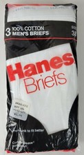 Vintage NIP 3 Pack Hanes Mens Cotton Briefs Underwear 1989 sz 38