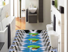 3D Three Waterfall 5 Floor WallPaper Murals W...