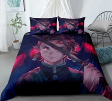 Demon Slayer Single Double Queen Super King Bed Quilt Doona Duvet Cover Set