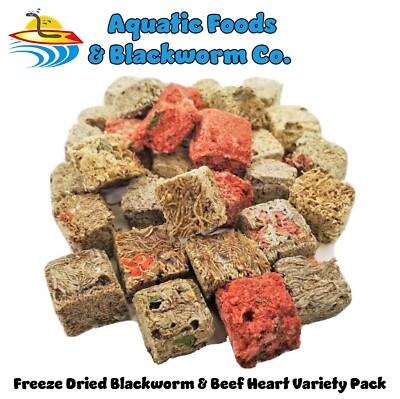 Variety Freeze Dried Blackworms & Beef Heart, Discus, Cichlids, Tropicals