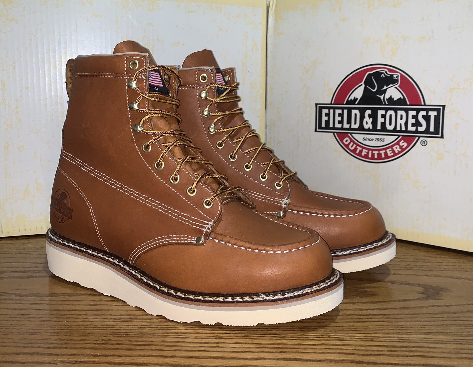 9 M Field & Forest USA Heritage MocToe Men’s 8” Fleet Farm Work Boots