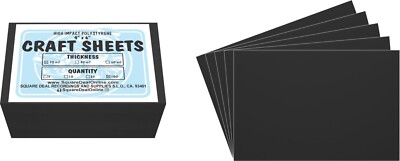 Black Flex Plasticard Polystyrene Craft Sheets - 4''x6'' - .030'' thick - 100 Pack