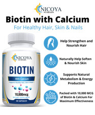BIOTIN Hair Regrowth Vitamins For Stronger, Nourished, Hair, Skin  Nails 60ct