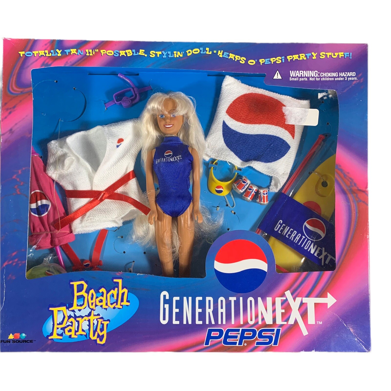 Vintage Pepsi Generation Next Beach Party Fashion Doll and Accessories 11.5&rdquo;