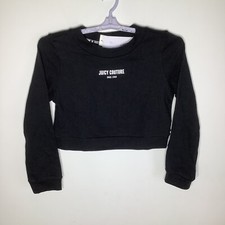 Juicy Couture Womens Black Cropped Long Sleeve Sweatshirt SIze Large NWT