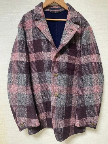 45rpm Men's Tailored Jacket L Multicolor Check Wool Made in Japan video thumbnail