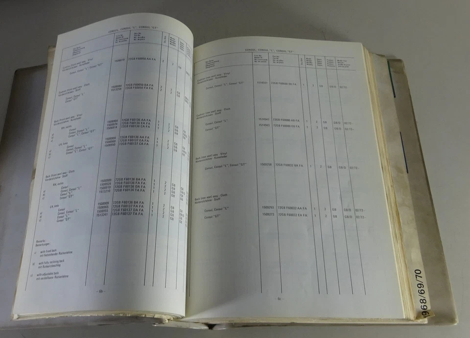 Polstermappe+Farbenkatalog Ford Taunus Capri Escort Transit Granada Da 1968 - Immagine 4 di 4