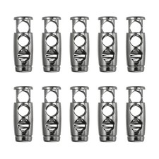 10PCS Metal Cord Locks for Drawstrings, Spring Cord Lock Stopper, Black
