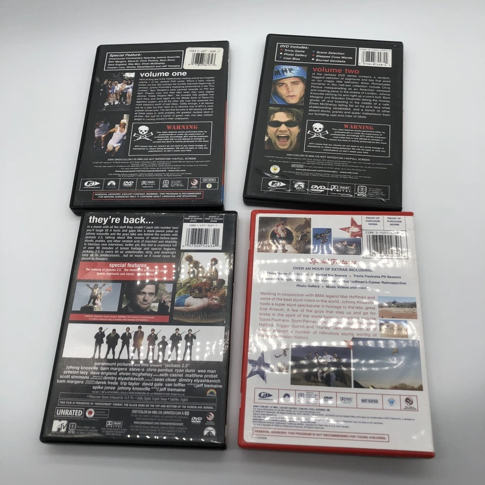 Jackass DVD Lot of 4 Sets Jackass 1-2-2.5 UR Evel Knievel Foto 2 de 4