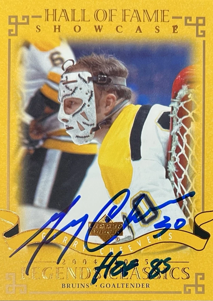 GERRY CHEEVERS AUTOGRAPHED 2004-05 UD LEGENDS CLASSICS HOCKEY CARD # 95 BRUINS - Image 3 of 4