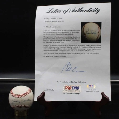 Mickey Mantle/Roger Maris Signed Rawlings Baseball Autograph PSA/DNA ZJ21288