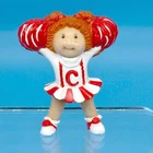 Vintage Cabbage Patch Kid PVC Figurine 1984 Cheerleader Girl Red/Ginger Figure