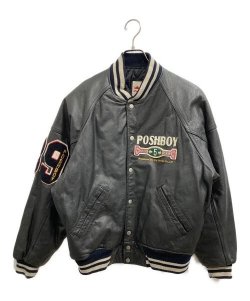 POSH BOY                    Cow leather stadium jacket black image 1