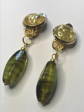 Ohrclips/Vintage Muranoglas/Acryl-Cabochon mit Zubehör/3,5 cm