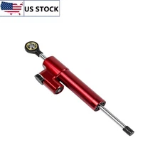 Motocycle 250mm Red Steering Stabilizer Damper For Honda Kawasaki Suzuki BMW