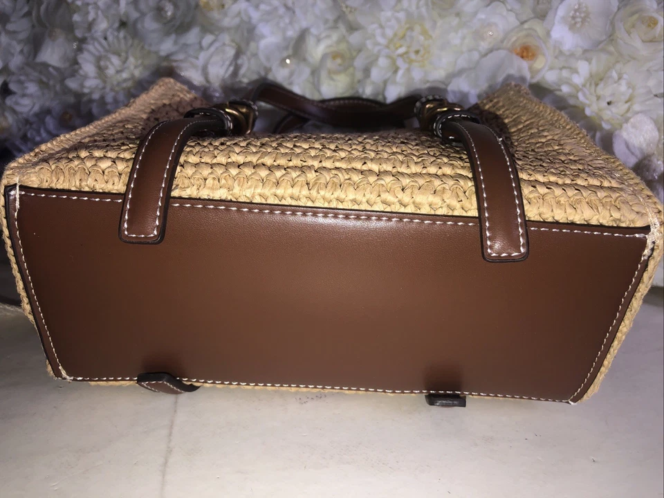 Woven Mini Tote Bag New Crossbody Rafia Straw Beach Handbag Small Summer New - Image 4 of 4