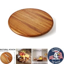 Versatile 16'' Acacia Wood Lazy Susan Ideal for Kitchen and Home Organization