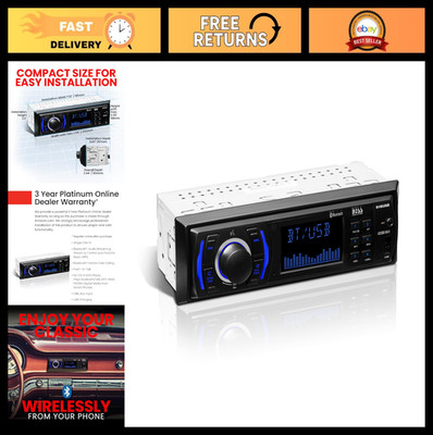 Bluetooth Car Stereo - Single DIN, MP3 USB Aux-in, AM/FM Radio, No CD/DVD Player