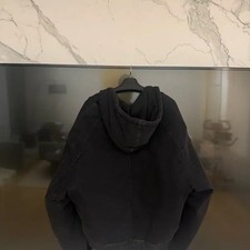 Solid Homme Black Hoodie Padded Jacket Men's Size 50 Pre-Owned