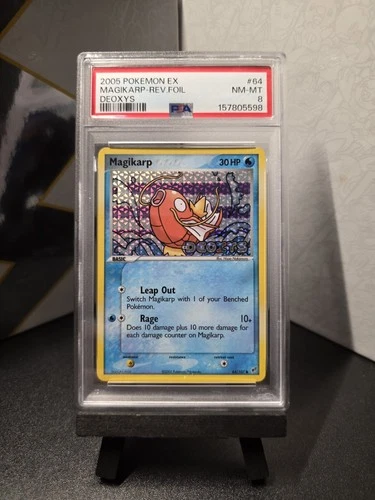 PSA 8 2005 Pokemon EX Deoxys Magikarp REVERSE Holo Foil Rare 64/107 STAMPED
