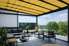 Terrassendach Überdachung 5x3 m Aluminium VSG Glas Komplettset inkl Beschattung