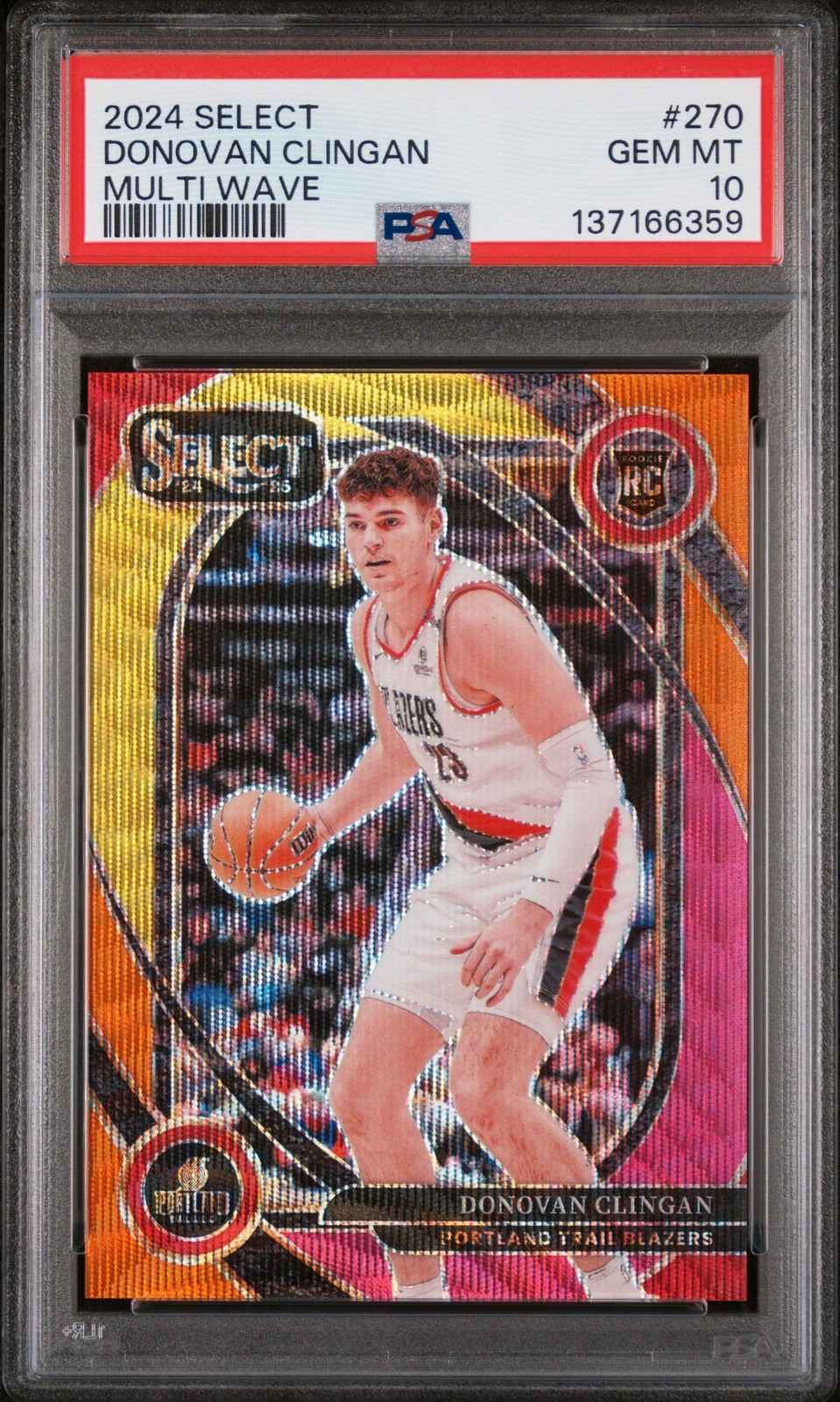 Donovan Clingan 2024 Select Multiwave Courtside 4/20 PSA 10 #270 Rookie