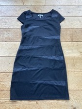 Vintage 90s Black Grey Bodycon Evening Dress Size 10