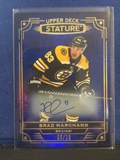 22-23 Brad Marchand 6/10 Auto Upper Deck Stature Blue Autograph