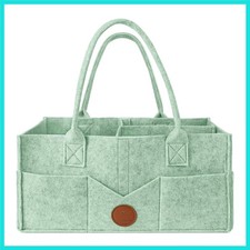 Baby Diaper Caddy, Nursery Storage Bin  Car Organizer with Handle, Large Fel...