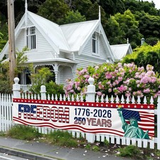 250 Anniversary USA Banner 20x118 Inch, America 250th Birthday Decorations Me...