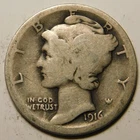 1916 P Mercury Dime 90% Silver G-VG   "Actual Coin Pictured- Not Cleaned"