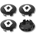 Alloy Wheel Centre Cap Hub x4 56mm Black For Renault Megane Clio Captur
